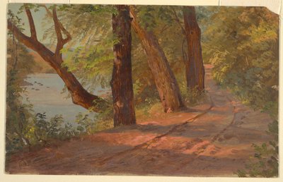 Landskap från Nordamerika (Road by a Lake) av Frederic Edwin Church