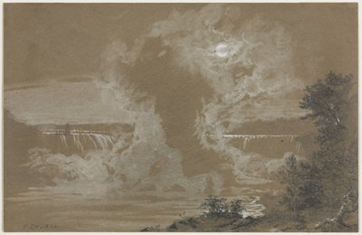 Niagarafallen i månsken av Frederic Edwin Church