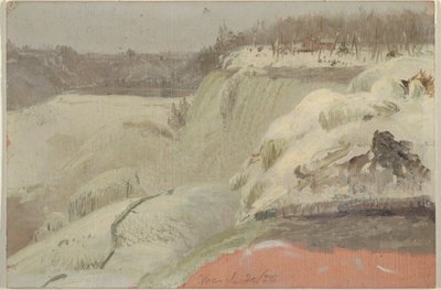 Niagara Falls in the Snow, sett från Goat Island av Frederic Edwin Church