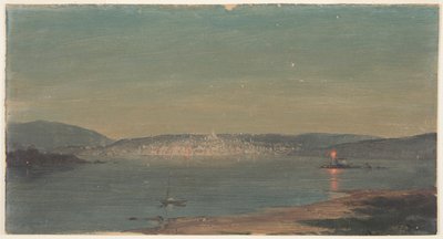 Nattvy över en hamn av Frederic Edwin Church