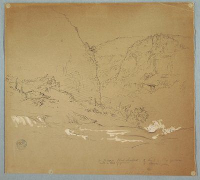 Ström som leder till kanten av fallen nära Hacienda Chillo, Ecuador av Frederic Edwin Church