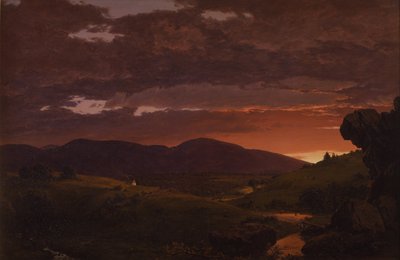 Twilight, "Kort skiljedomare mellan dag och natt" (solnedgång) av Frederic Edwin Church