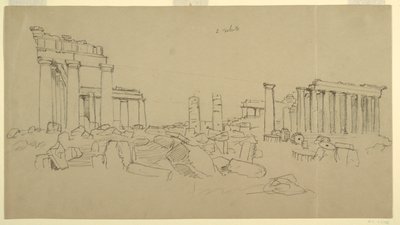 Utsikt över Parthenon och omgivande ruinfragment från väst, Aten, Grekland av Frederic Edwin Church