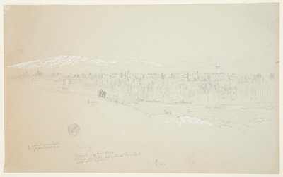 Byn Kuseiyeh, berget Libanon i fjärran av Frederic Edwin Church