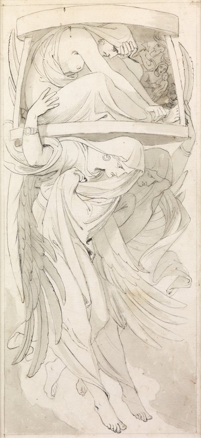 Wickedness för Kristi himmelsfärdskapell (penna, bläck och tvätt) av Frederic James Shields