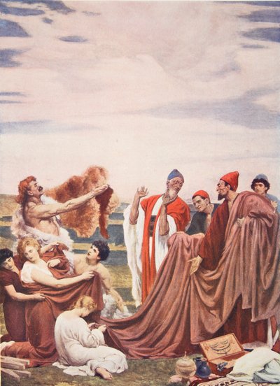 Feniciernas handel med de tidiga britterna, illustration från "Hutchinson