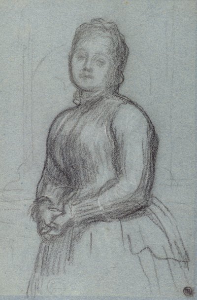 Studie för porträttet av Hannah, grevinnan av Rosebery, ca 1880 (krita på papper) av Frederic Leighton