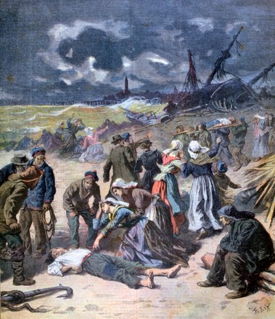 En storm i Calais, Frankrike, 1893 av Frederic Lix