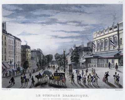 Dramatiska gymnasiet - i ""Paris 1832" av Martens av Frederic Martens