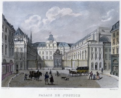 Justitiepalatset - i ""Paris 1832" av Martens av Frederic Martens