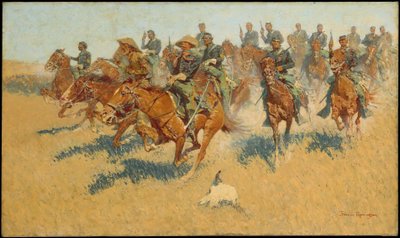 Kavalleriattack på de södra slätterna av Frederic Remington