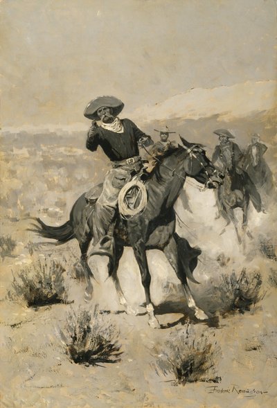 Days on the Range ("Upp med händerna!") av Frederic Remington