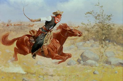 Galoppryttare, ca 1890 av Frederic Remington