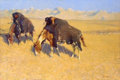 Indianer som simulerar bufflar av Frederic Remington