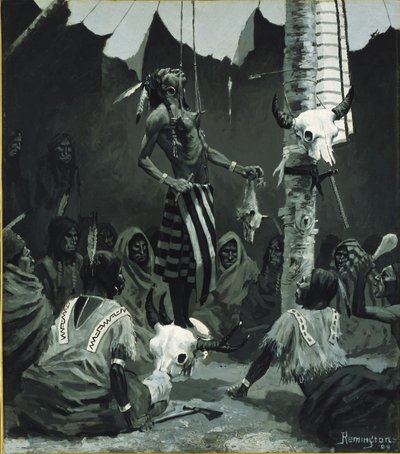 Mandan initieringsceremoni av Frederic Remington