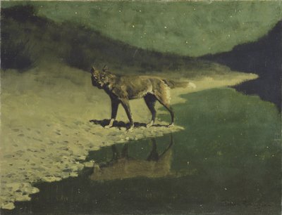 Moonlight, Wolf, ca 1904 av Frederic Remington