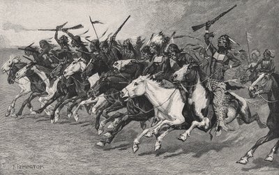 Laddningen på solpolen av Frederic Remington