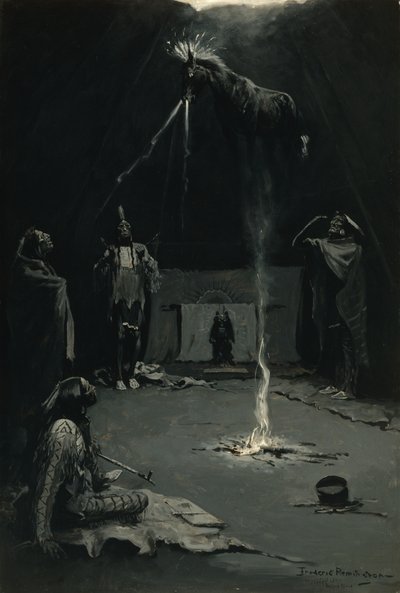 The Going of the Medicine-Horse (indisk eldgud) 1897 av Frederic Remington
