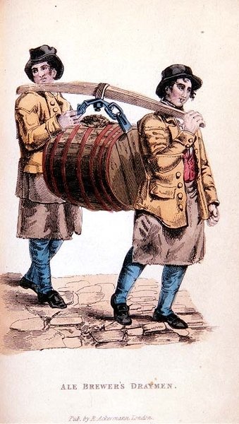 Ale Brewers Drayman från Ackermans World in Miniature av Frederic Shoberl