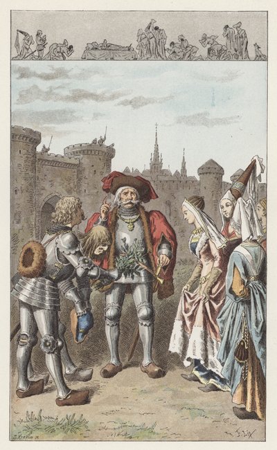 Det var Anne av Bretagne (färg litho) av Frederic Theodore (after) Lix