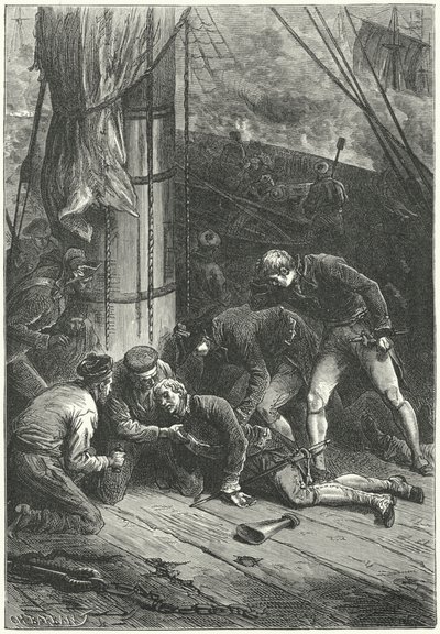 Amiral Lord Nelsons död i slaget vid Trafalgar av Frederic Theodore (after) Lix