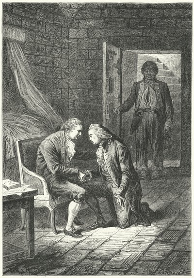 Ludvig XVI av Frankrike får nyheten om sin fällande dom för förräderi från sin advokat Malesherbes av Frederic Theodore (after) Lix