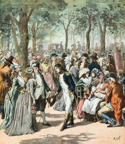 Bonaparte i trädgårdarna vid det kungliga palatset av Frederic Theodore Lix