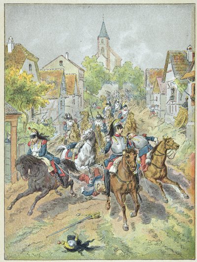 Ladda de franska kurassirerna under slaget vid Reichshoffen den 6 augusti av Frederic Theodore Lix