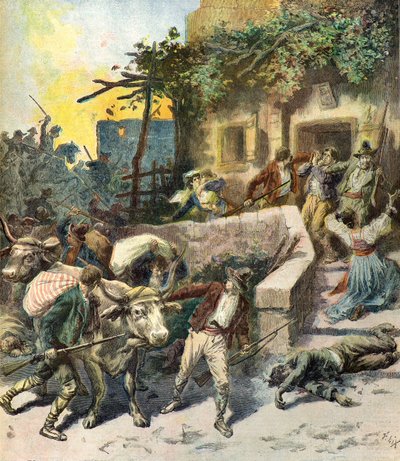 Plundring av ett hus på Sicilien av Frederic Theodore Lix