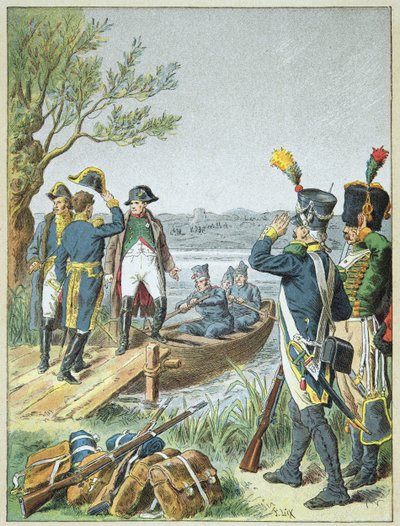 Napoleon Bonaparte och Massena på de Lobau efter slaget vid Essling, 22 maj av Frederic Theodore Lix