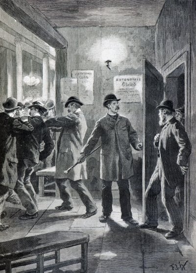 Polisräd mot en anarkistklubb i London av Frederic Theodore Lix