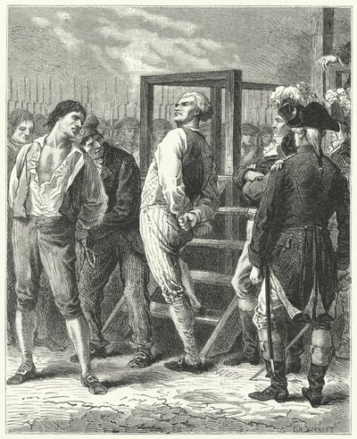 Georges Dantons avrättning, 1794 av Frederic Theodore Lix