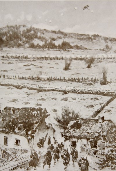 Attack on Hill 60, från "The Year 1915: a Record of Notable Achievements and Events", 1915 av Frederic Villiers