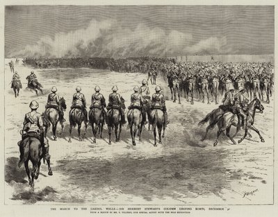 Marschen till Gakdul-brunnarna, Sir Herbert Stewarts kolumn lämnar Korti, 30 december av Frederic Villiers