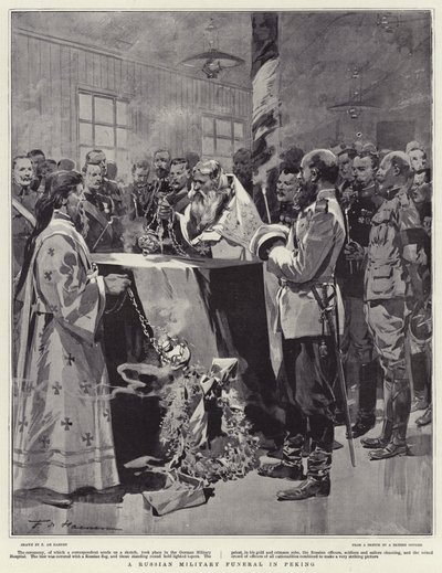 En rysk militär begravning i Peking av Frederic de Haenen