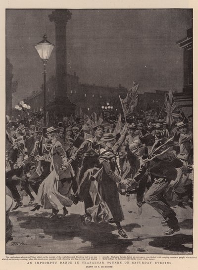 En improviserad dans på Trafalgar Square på lördagskvällen av Frederic de Haenen