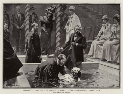 Dop genom nedsänkning i London, en scen i Metropolitan Tabernacle av Frederic de Haenen