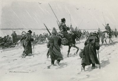 Konvoj av fångar till fots av Frederic de Haenen