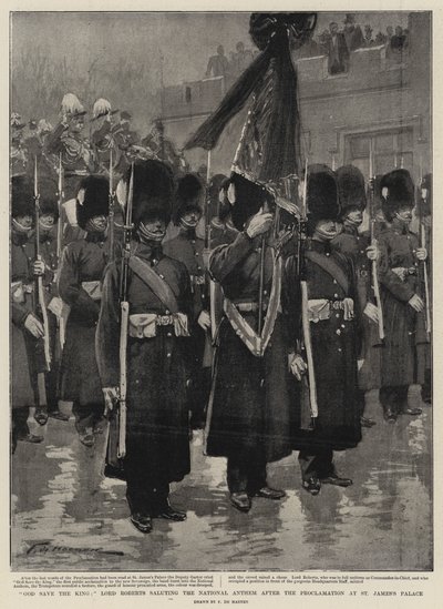 God save the King, Lord Roberts saluterar till nationalsången efter proklamationen i St James