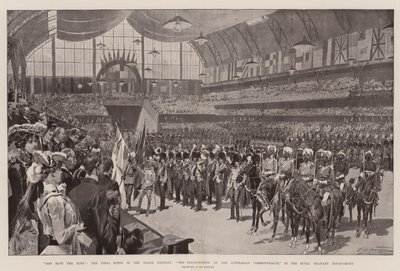 Gud bevare kungen, slutscenen i den stora festtävlingen, invigningen av det australiensiska samväldet, vid Royal Military Tournament av Frederic de Haenen