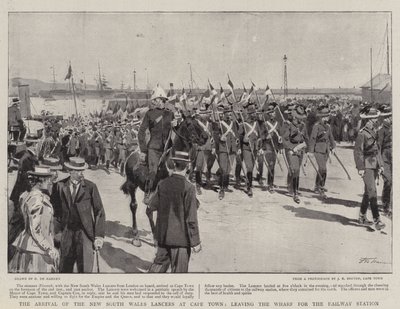 Ankomsten av New South Wales Lancers till Kapstaden, lämnar Wharf för järnvägsstationen av Frederic de Haenen