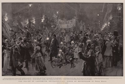 The Relief of Ladysmith, extraordinär scen av entusiasm i Pall Mall av Frederic de Haenen