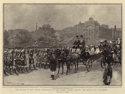 Genomgången av de indiska kontingenten på Horse Guards Parade, mars förbi drottningen av Frederic de Haenen