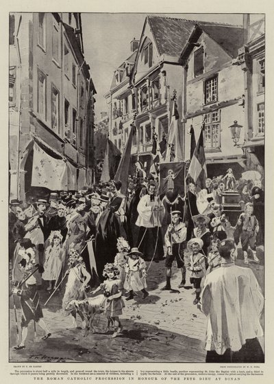 Den romersk-katolska processionen för att hedra Fete Dieu i Dinan av Frederic de Haenen
