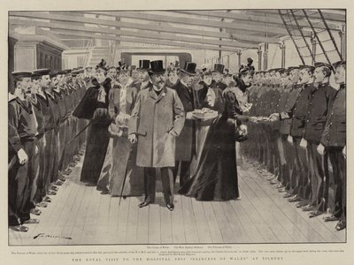 Det kungliga besöket på sjukhusskeppet Princess of Wales i Tilbury av Frederic de Haenen
