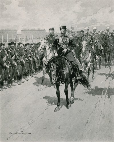 Tsaren granskar sina trupper av Frederic de Haenen
