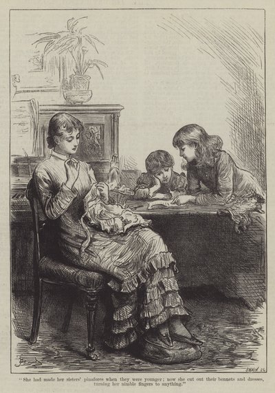 Människor jag har träffat, guvernanten (gravyr) av Frederick (attr. to) Barnard