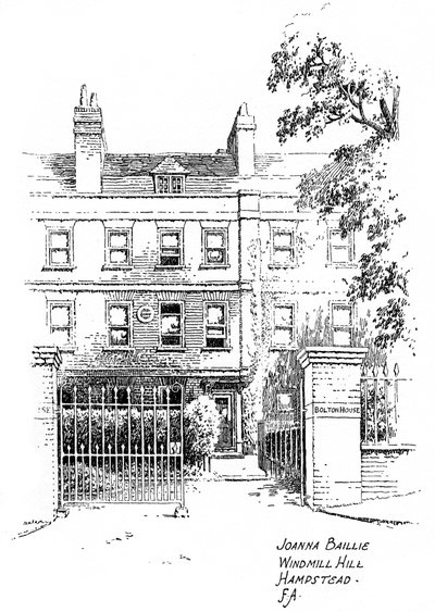 Joanna Baillies hus, Windmill Hill, Hampstead, London, 1912 av Frederick Adcock
