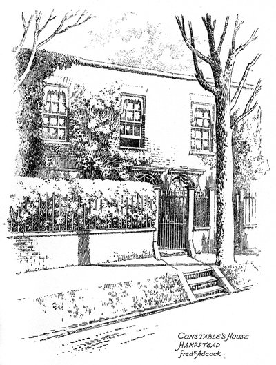 John Constables hus, Hampstead, London, 1912 av Frederick Adcock