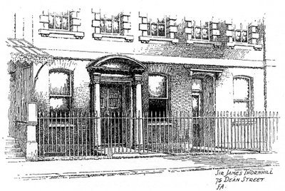 Sir James Thornhills hus, 75 Dean Street, London, 1912 av Frederick Adcock